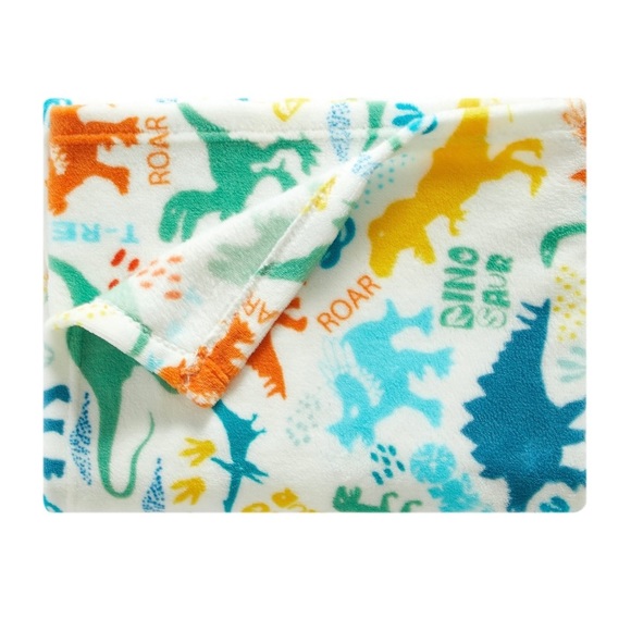 Parent’s Choice Royal Plush Printed Baby Blanket 30” x 40” - Colorful Dinosaurs - Picture 2 of 2